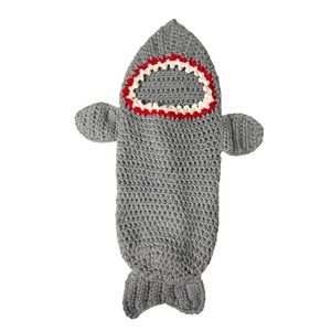 Crochet shark infant baby Halloween costume 0-6 mos.